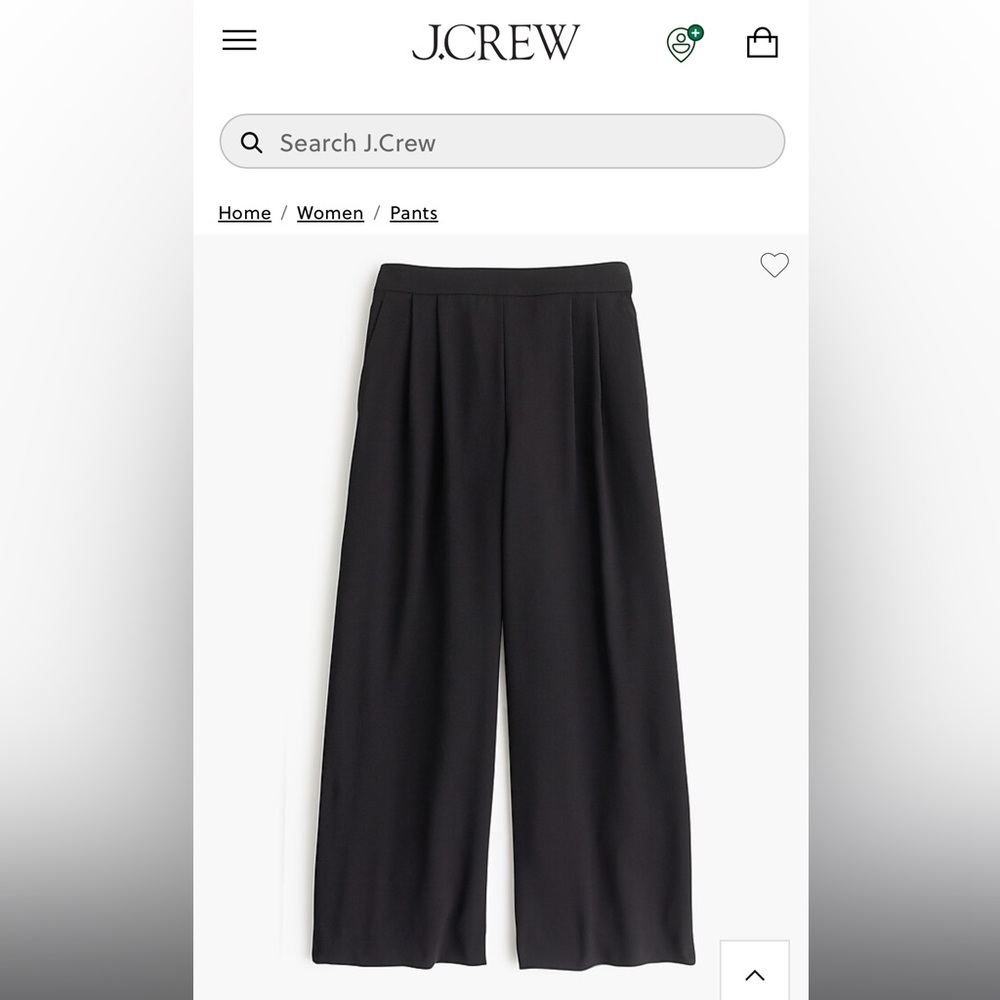 Wide-leg crop pant in 365 crepe